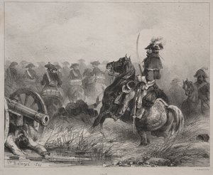कैवलरी सीन, 1836। द्वारा जोसेफ लुइस हिप्पोलीटे बेलांगे