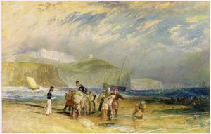 फॉनस्टोन हार्बर और कोवोन कोस्ट, c.1830 (कागज पर wc और gouache) द्वारा जोसेफ मैलॉर्ड विलियम टर्नर
