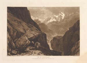 माउंट सेंट Gothard बुक अध्ययन, भाग 2, थाली 9, 20 फरवरी, 1808। द्वारा जोसेफ मैलॉर्ड विलियम टर्नर
