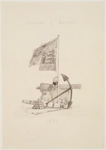 No.0567 इंग्लैंड के हारबर्स, एक पुस्तक के शीर्षक पृष्ठ के लिए डिजाइन, 1825 (स्याही und धो) द्वारा जोसेफ मैलॉर्ड विलियम टर्नर