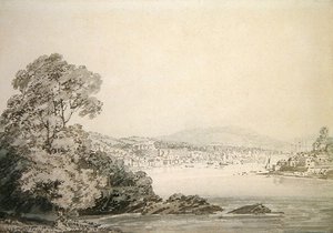 नदी का दृश्य (कागज पर कलम, स्याही और धुलाई) द्वारा जोसेफ मैलॉर्ड विलियम टर्नर