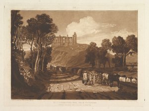 गुइलफोर्ड लिबर स्टडियोरम के पास सेंट कैथरीन हिल, भाग VII, प्लेट 33, जून 1811। द्वारा जोसेफ मैलॉर्ड विलियम टर्नर