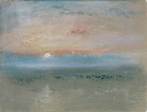 सूर्यास्त, c.1830 (ग्रे पेपर पर wc और gouache)