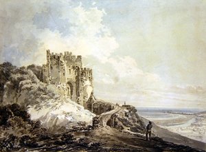 कॉन्स्टेबल टॉवर, डोवर कैसल, c.1793 (नीले और भूरे रंग के वॉश के साथ पेंसिल) द्वारा जोसेफ मैलॉर्ड विलियम टर्नर