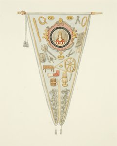 ब्रिस्टल के पिन-मेकर्स कंपनी का बैनर, c.1833 (कागज पर पेंसिल, वॉटरकलर और बॉडीकलर) द्वारा जोसेफ मैनिंग