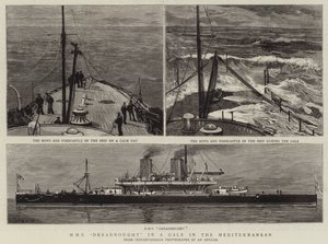 HMS Dreadnought in a Gale in भूमध्य सागर
