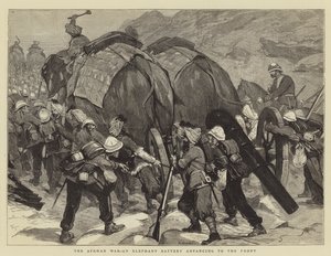 अफगान युद्ध, एक हाथी बैटरी जो आगे की ओर बढ़ती है द्वारा जोसेफ नैश