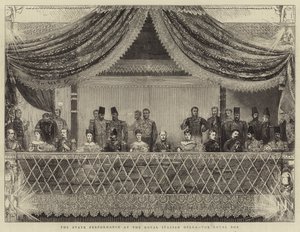 रॉयल इटालियन ओपेरा में राज्य का प्रदर्शन, रॉयल बॉक्स (उत्कीर्णन) द्वारा जोसेफ नैश