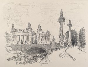 1921 में चार्लोटनबर्ग में ब्रिज। द्वारा जोसेफ पेनेल
