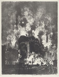 भट्टियां रात में, 1916। द्वारा जोसेफ पेनेल