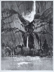 लोअर फॉल्स, योसेमाइट, 1912। द्वारा जोसेफ पेनेल