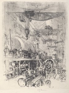 टर्बाइन इंजन बनाना, 1917। द्वारा जोसेफ पेनेल