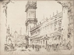 कैंपनाइल, वेनिस, नंबर II, 1911 का पुनर्निर्माण। द्वारा जोसेफ पेनेल