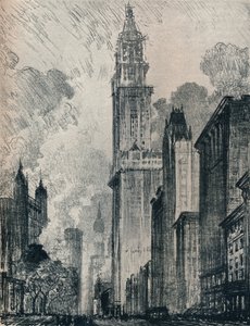 ब्रॉडवे और वूलवर्थ बिल्डिंग, न्यूयॉर्क, 1912 द्वारा जोसेफ पेनेल