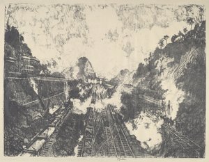 कट, एंकॉन हिल की ओर देख रहे हैं, 1912। द्वारा जोसेफ पेनेल