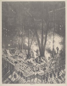 नींव, एक गगनचुंबी इमारत का निर्माण, 1910। द्वारा जोसेफ पेनेल