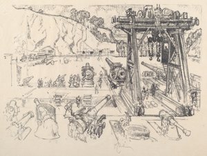 गन-टेस्टिंग ग्राउंड, 1917। द्वारा जोसेफ पेनेल