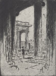 पोर्टिको, ब्रिटिश संग्रहालय, 1905। द्वारा जोसेफ पेनेल