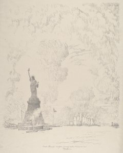 द स्टैच्यू, न्यूयॉर्क बे, 1910। द्वारा जोसेफ पेनेल