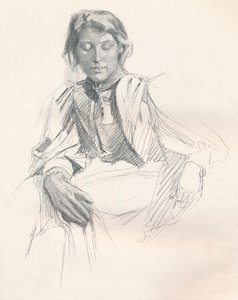 लीड पेंसिल में अध्ययन, c1897 द्वारा जोसेफ सिडल