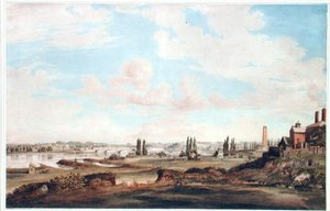 फिलाडेल्फिया और शूइलकिल नदी का दृश्य, c.1816 (कागज पर जल रंग) द्वारा जोसेफ वॉटसन