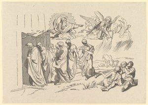 परमेश्वर ने नूह और उसके परिवार को सन्दूक, 1827 में बुलाया।