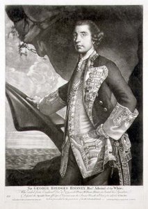 विलियम डिकिंसन (1746-1823) पब द्वारा उकेरी गई सर जॉर्ज ब्रायडगेस रॉडनी (1719-92) एडमिरल ऑफ द व्हाइट का पोर्ट्रेट। कैरिंगटन बाउल्स द्वारा (fl.1744-93) (उत्कीर्णन) द्वारा जोशुआ (बाद) रेनॉल्ड्स