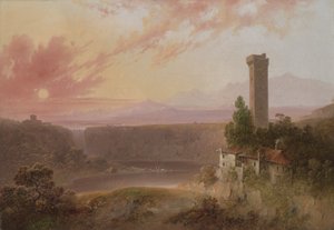 सूर्यास्त पर नेमी झील का दृश्य, c.1840-50