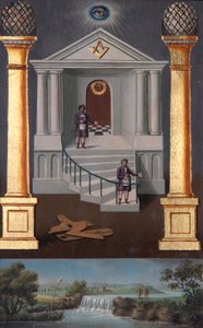 द्वितीय डिग्री मेसोनिक ट्रेसिंग बोर्ड, 1819 द्वारा जोशियाआ बोरींग