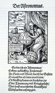हंस सैक्स, पब द्वारा एक कविता के साथ एक खगोलशास्त्री। फ्रैंकफर्ट 1568 द्वारा जोस्ट अम्मान