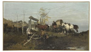 वेल, 1877 में बातचीत द्वारा जोज़ेफ़ ब्रांड्ट