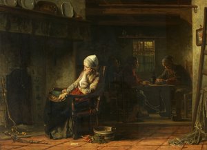 एक दुखी महिला, या घरेलू दुःख, 1859 द्वारा जोज़ेफ़ इज़राइल
