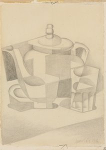 स्टिल लाइफ विद चायदोट; नेचर मॉर्ट ए ला, 1916 द्वारा जुआन ग्रिस