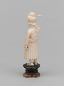काला मोहरा, शतरंज का टुकड़ा, भारत, 1820 लगभग द्वारा जूल्स एंटोनी डुवाक्स