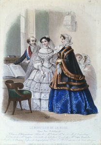 वेडिंग ड्रेस, द फैशन मॉनिटर से फैशन प्लेट, 1854 द्वारा जूल्स डेविड