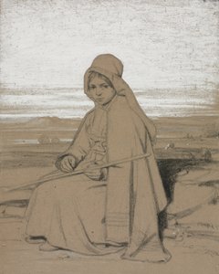 एक बैठा चरवाहा, 1800s। द्वारा जूल्स डुप्रे