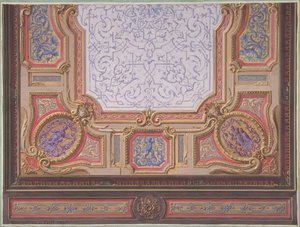 ग्रैंड सैलून, होटल होप, 1867 की छत के लिए डिज़ाइन। निर्माता: जूल्स-एडमंड-चार्ल्स लाचाइज़, यूजेन-पियरे गौरडेट।