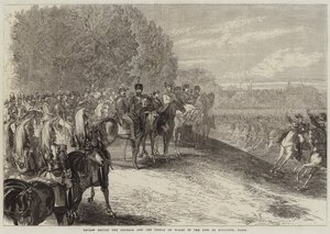 Bois de Boulogne, पेरिस में सम्राट और वेल्स के राजकुमार से पहले की समीक्षा करें द्वारा जूल्स पेल्कोक