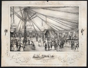 3 जून, 1840, 1840 को पुरानी नागरिक सूची के निवासियों के पक्ष में टिवोली को दी गई दावत। द्वारा जूल्स प्लैटियर