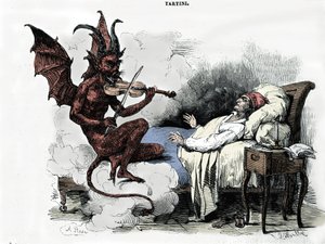 संगीतकार ग्यूसेप टार्टिनी (1692-1770) का सपना: अपने "सोनाटा डेस ट्रिल्स डू डायबल" (जी माइनर में वायलिन के लिए सोनाटा) में, संगीतकार का सपना है कि वह अपनी आत्मा की कीमत के लिए शैतान के साथ एक समझौता करता है, वह उसे सौंपता है उसे अपने वायलिन के साथ