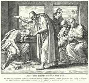 अय्यूब के तीन मित्र उसके साथ सांत्वना (उत्कीर्णन) द्वारा जूलियस (बाद में) श्नोरर वॉन कैरोलसफील्ड