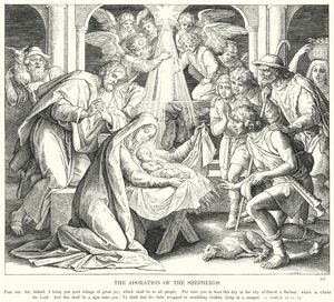 चरवाहों की आराधना (उत्कीर्णन) द्वारा जूलियस (बाद में) श्नोरर वॉन कैरोलसफील्ड