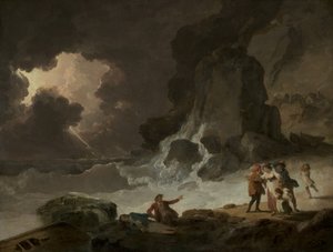 आइल ऑफ वाइट के पीछे एक तूफान, 1790 का दशक द्वारा जूलियस सीजर इबेट्सन