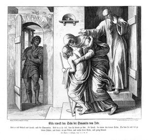 एलीशा ने शूनेमिन के पुत्र 2 राजाओं को जिलाया द्वारा जूलियस श्नेरोर वॉन कैरोलसफेल्ड