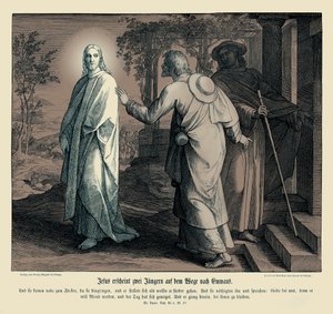यीशु दो शिष्यों को प्रकट होता है, लूका का सुसमाचार द्वारा जूलियस श्नेरोर वॉन कैरोलसफेल्ड