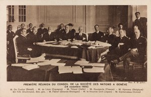 एल्बम " जैक बोसियो - युद्ध अभियान 1917-1920 ": जिनेवा में राष्ट्र संघ की परिषद की बैठक द्वारा जुलियन एफ.एच.