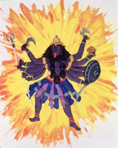 काली (कागज पर तेल और मॉडलिंग मिट्टी)