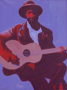 पर्पल ब्लूज़, 2006 (कैनवास पर तेल और एक्रिलिक)