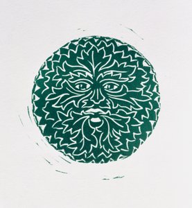 द ग्रीन मैन, 1998 (लिनोकट एंड पेपर)