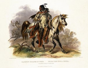लियोपोल्ड बेयर (1784-c.1870) 1843 (एक्वाटिंट) द्वारा उत्कीर्ण &39;ट्रैवल्स इन नॉर्थ अमेरिका&39; के खंड 1 से प्लेटबैक 19 पर अश्वेत भारतीय द्वारा कार्ल बॉडर